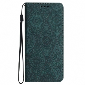 Folio-hoesje Samsung Galaxy A16 5g Telefoonhoesje Bloemmotief En Riem