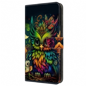 Folio-hoesje Samsung Galaxy A16 5g Telefoonhoesje Kleurrijke Uil