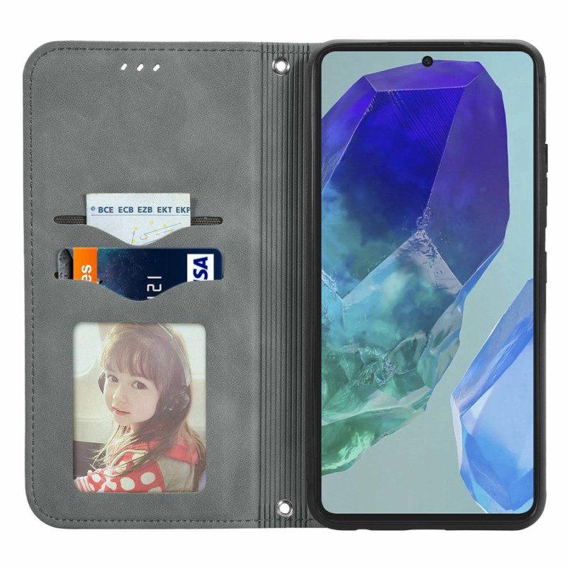 Folio-hoesje Samsung Galaxy A16 5g Telefoonhoesje Suède Stijl