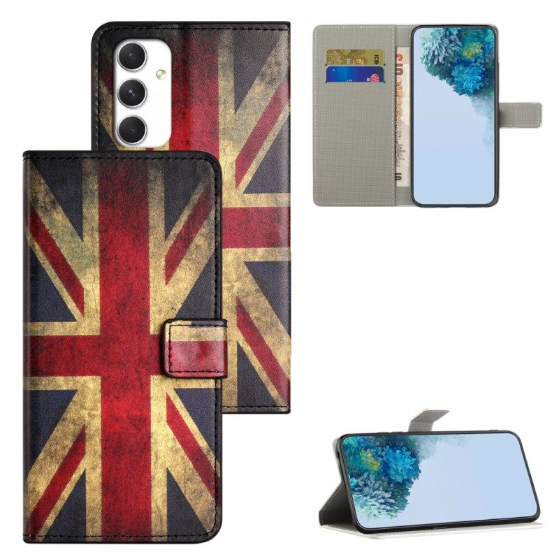 Folio-hoesje Samsung Galaxy A16 5g Telefoonhoesje Vintage Engelse Vlag