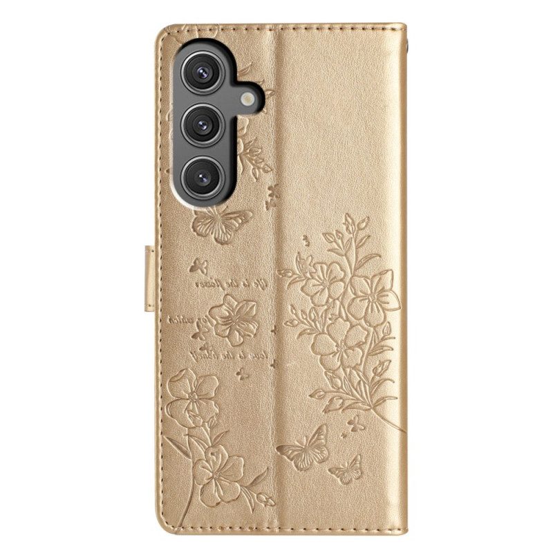 Leren Hoesje Samsung Galaxy A16 5g Bloemenprint