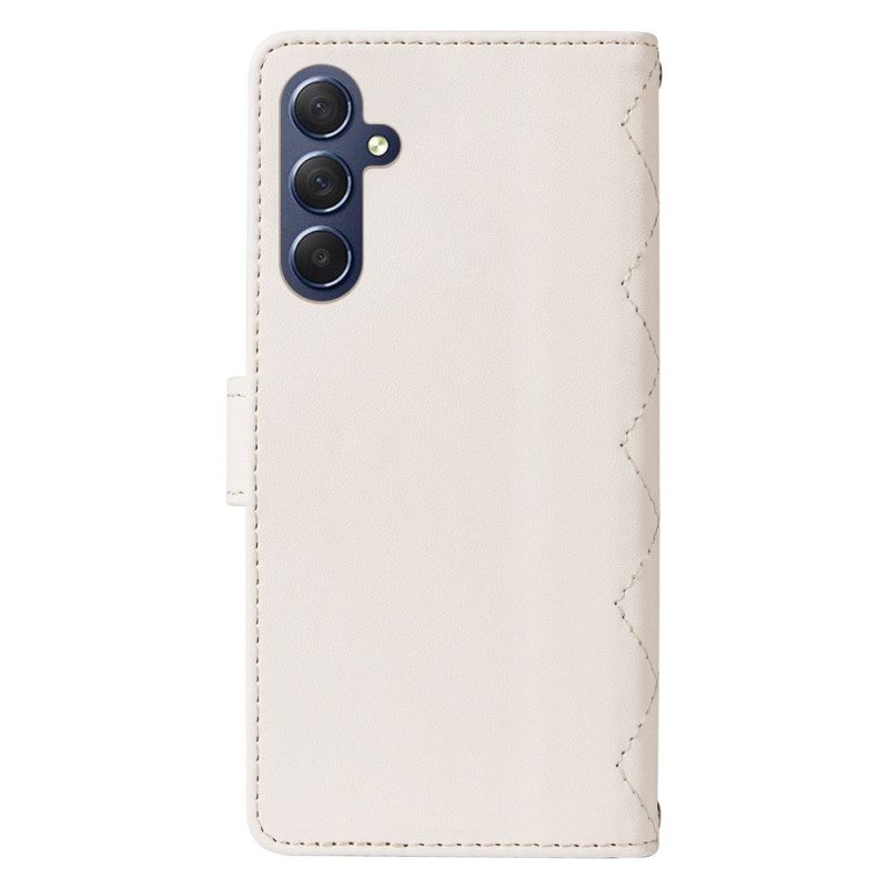 Leren Hoesje Samsung Galaxy A16 5g Gewatteerd Met Riem En Schouderriem Bescherming Hoesje