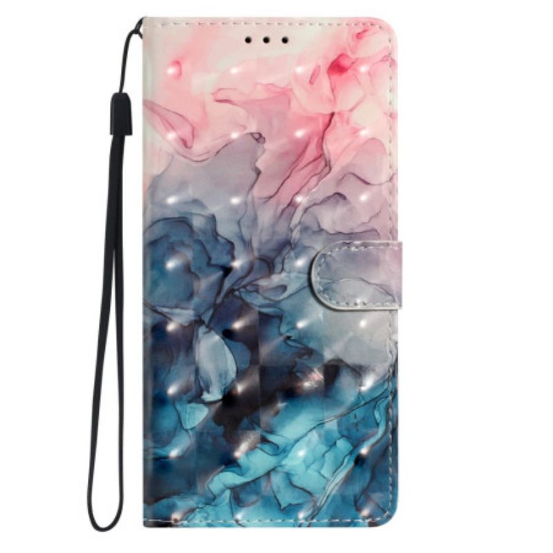 Leren Hoesje Samsung Galaxy A16 5g Waterverfmarmer Bescherming Hoesje