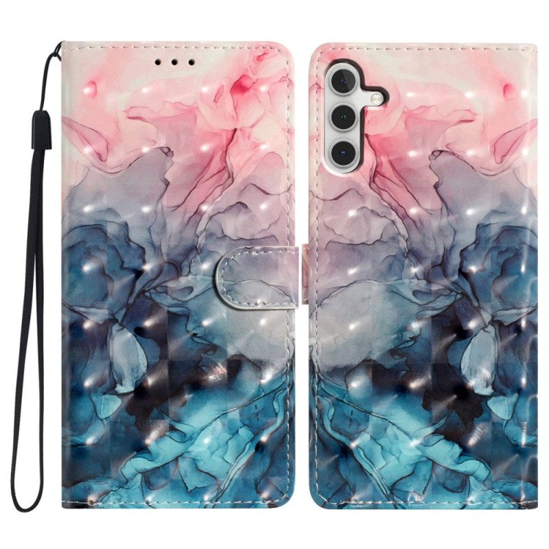 Leren Hoesje Samsung Galaxy A16 5g Waterverfmarmer Bescherming Hoesje