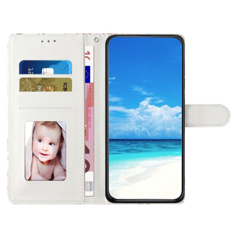 Leren Hoesje Voor Samsung Galaxy A16 5g Blauw Marmerpatroon