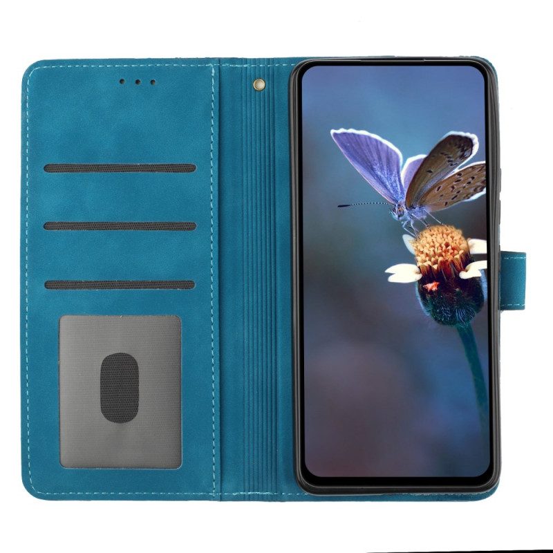 Leren Hoesje Voor Samsung Galaxy A16 5g Ontwerp Met Bloemenband