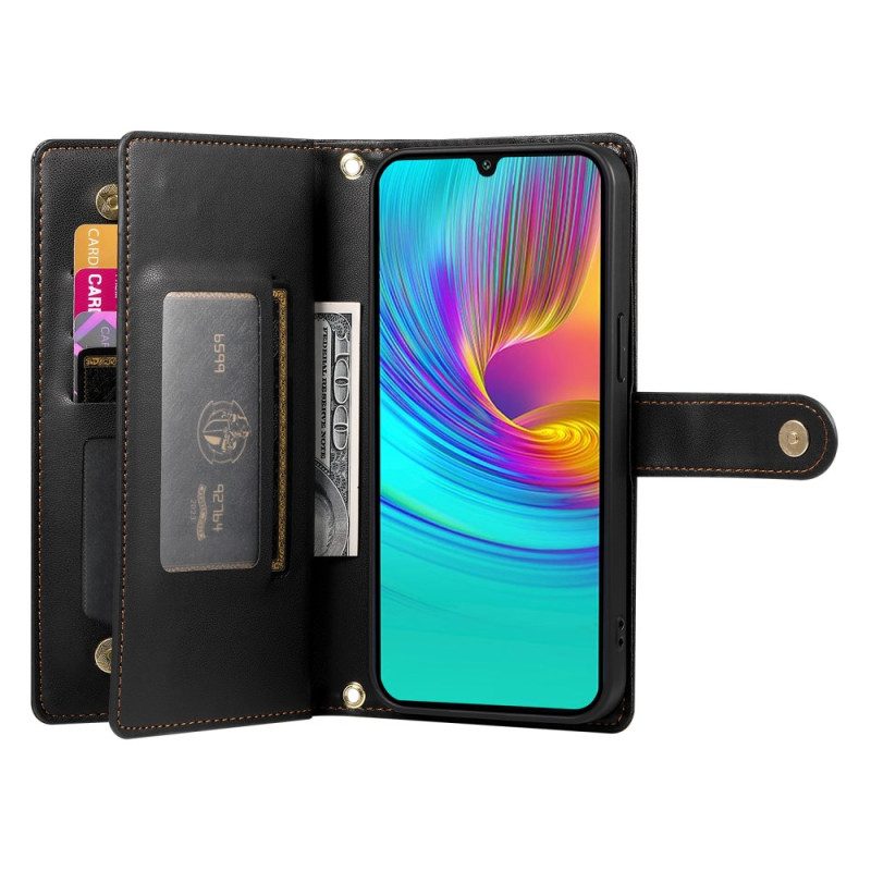 Leren Hoesje Voor Samsung Galaxy A16 5g Portemonnee Met Ritssluiting