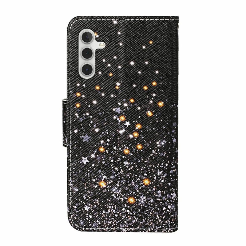 Leren Hoesje Voor Samsung Galaxy A16 5g Zwart Patroon