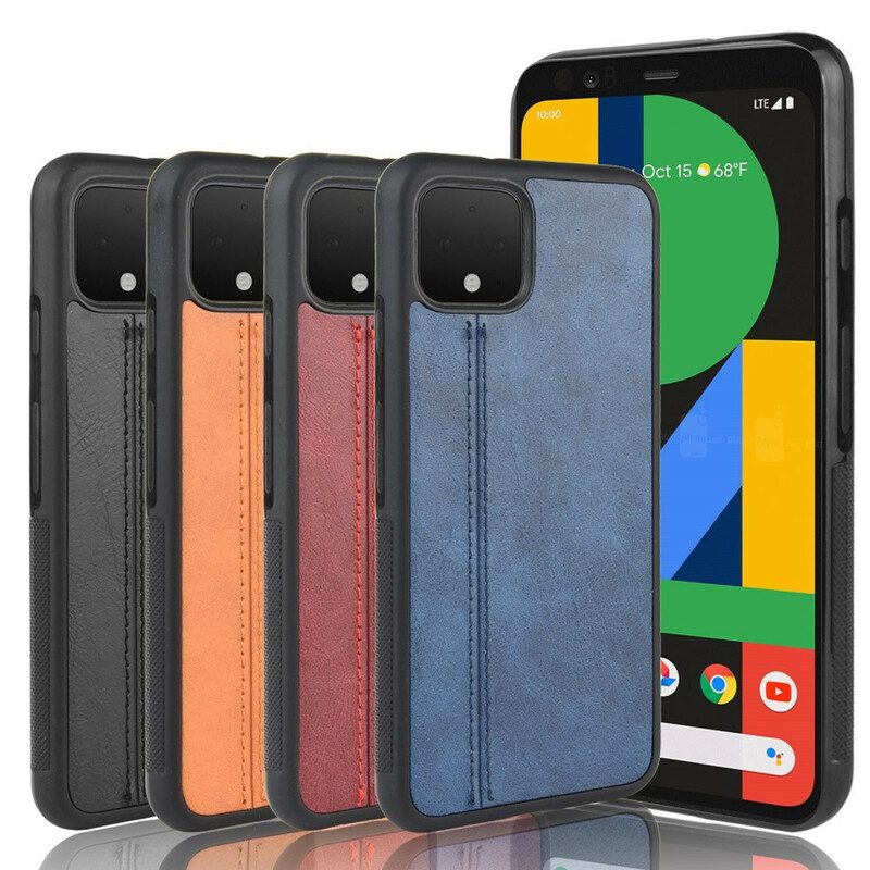 Hoesje voor Google Pixel 4 Couture-leereffect