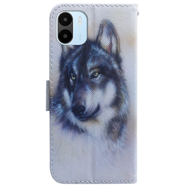 Flip Case voor Xiaomi Redmi A1 Aquarel Wolf