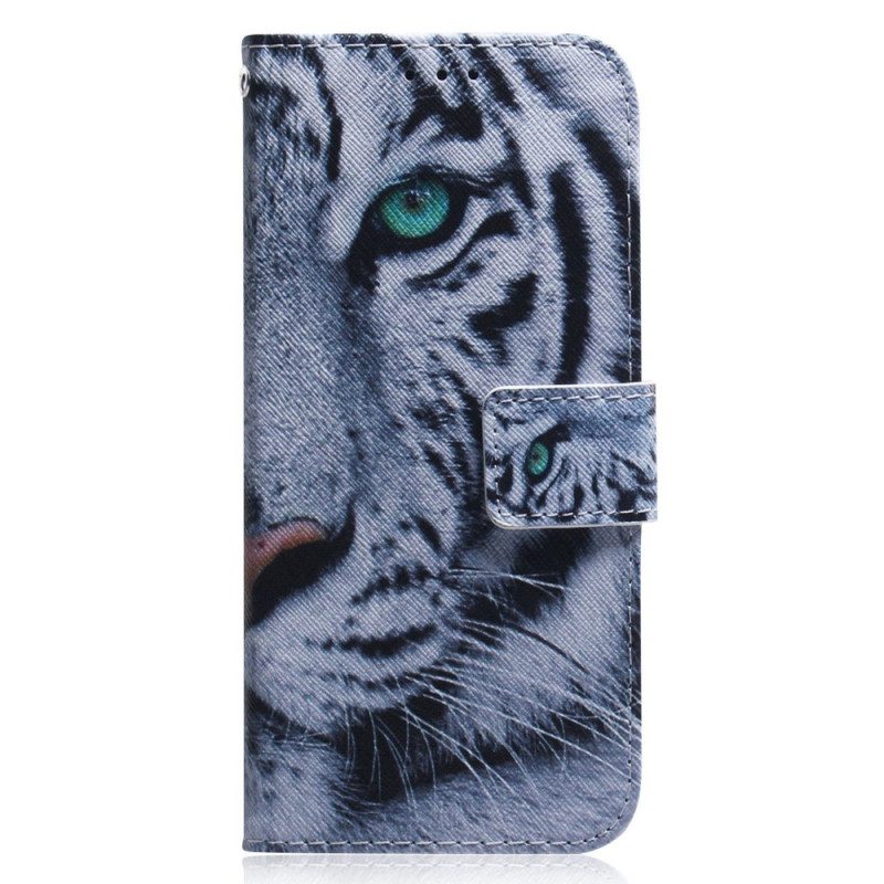 Flip Case voor Xiaomi Redmi A1 Witte Tijger