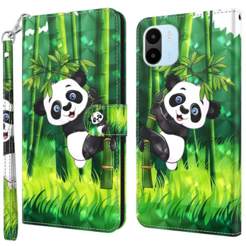 Folio-hoesje voor Xiaomi Redmi A1 Panda En Bamboe