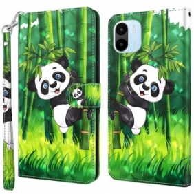 Folio-hoesje voor Xiaomi Redmi A1 Panda En Bamboe