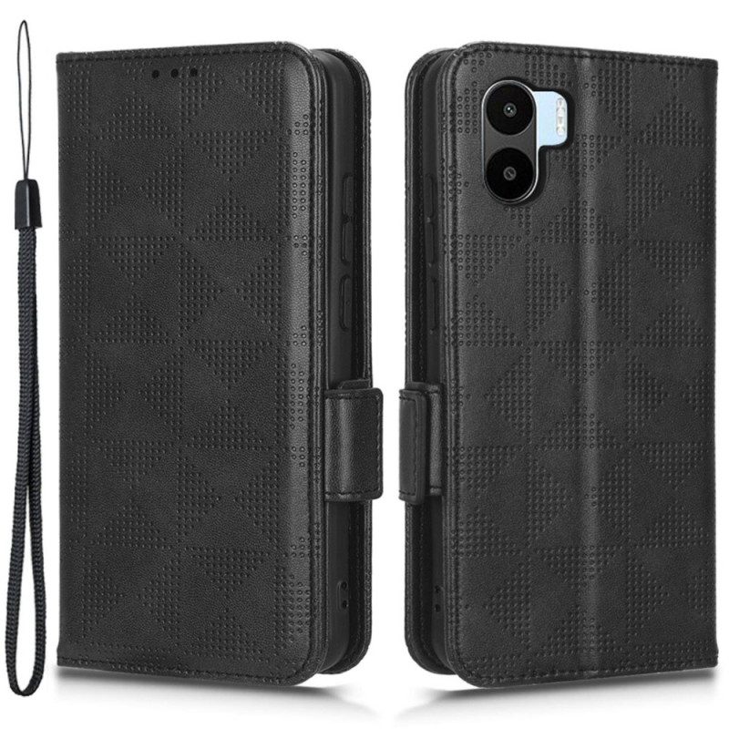 Leren Hoesje voor Xiaomi Redmi A1 Driehoeken Met Lanyard