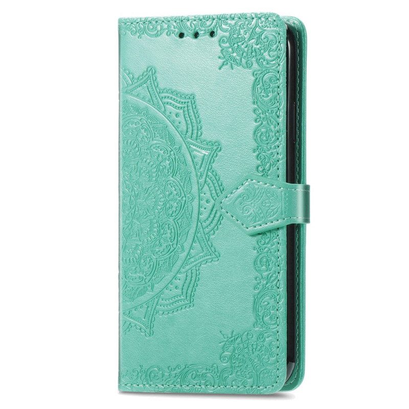 Leren Hoesje voor Xiaomi Redmi A1 Mandala Zon Met Lanyard