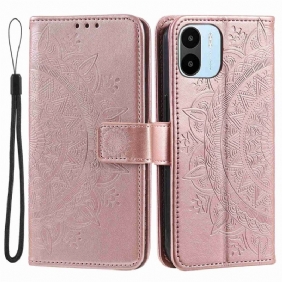 Leren Hoesje voor Xiaomi Redmi A1 Zon Mandala