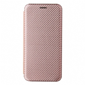 Bescherming Hoesje voor Asus Zenfone 8 Folio-hoesje Koolstofvezel Met Steunring