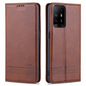 Bescherming Hoesje voor Oppo A94 5G Folio-hoesje Azns Leerstyling