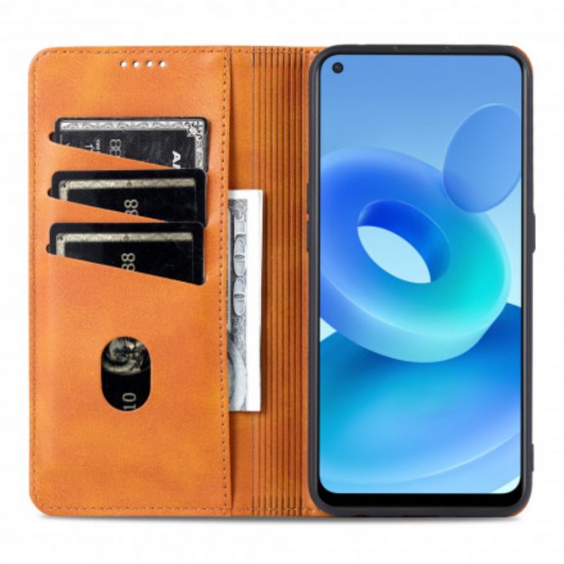 Bescherming Hoesje voor Oppo A94 5G Folio-hoesje Azns Leerstyling