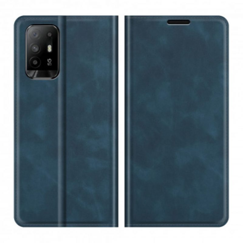 Bescherming Hoesje voor Oppo A94 5G Folio-hoesje Zacht Leereffect