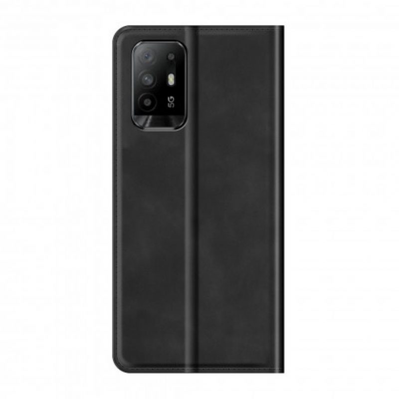 Bescherming Hoesje voor Oppo A94 5G Folio-hoesje Zacht Leereffect