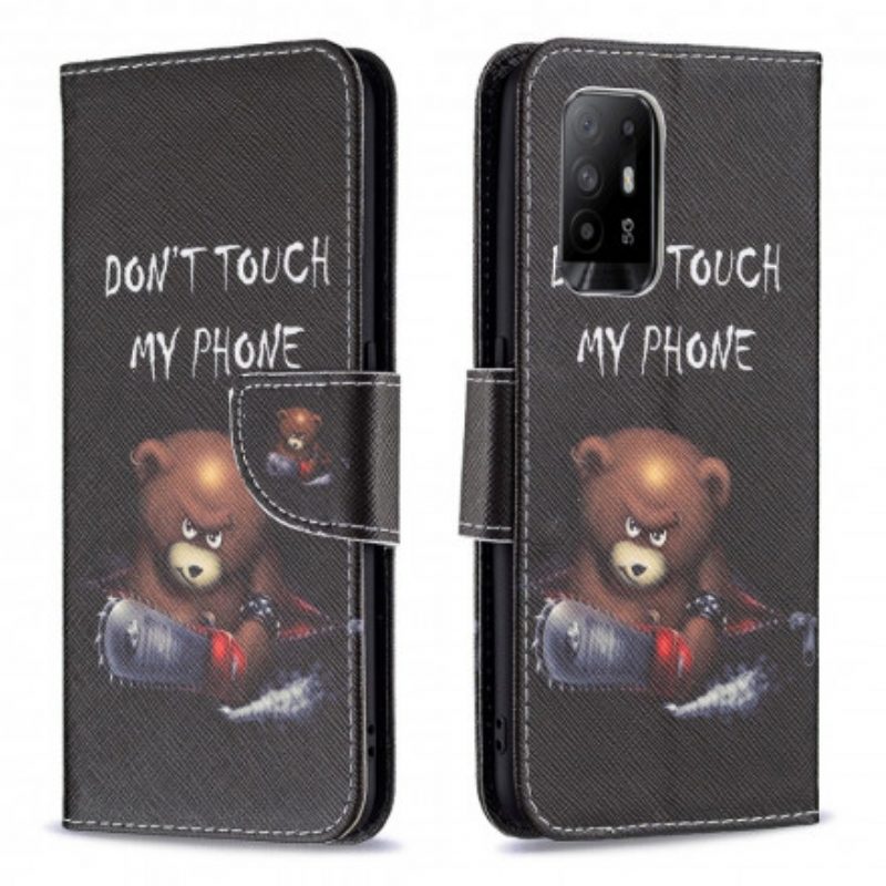 Flip Case voor Oppo A94 5G Gevaarlijke Beer