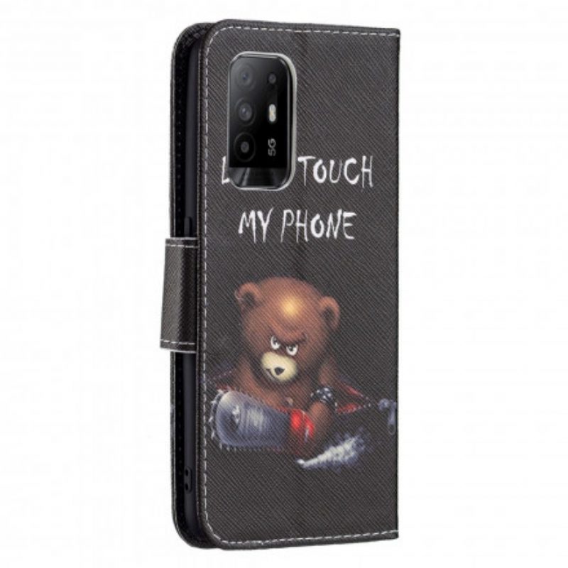 Flip Case voor Oppo A94 5G Gevaarlijke Beer