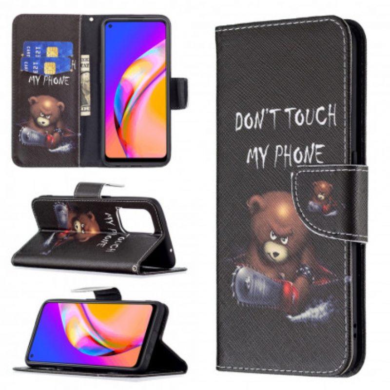 Flip Case voor Oppo A94 5G Gevaarlijke Beer