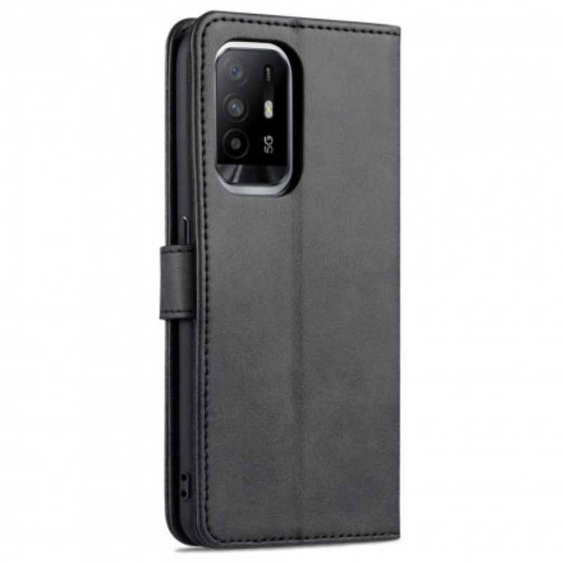 Folio-hoesje voor Oppo A94 5G Azns Ledereffect