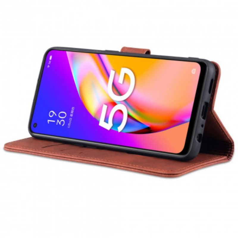 Folio-hoesje voor Oppo A94 5G Azns Ledereffect