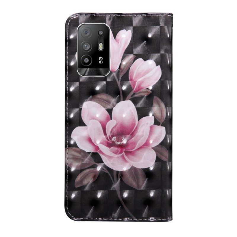 Folio-hoesje voor Oppo A94 5G Bloemen Met Koord