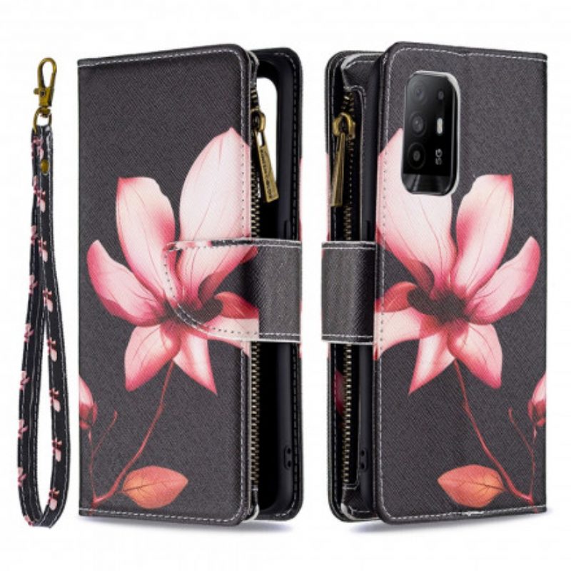 Folio-hoesje voor Oppo A94 5G Bloemzak Met Ritssluiting