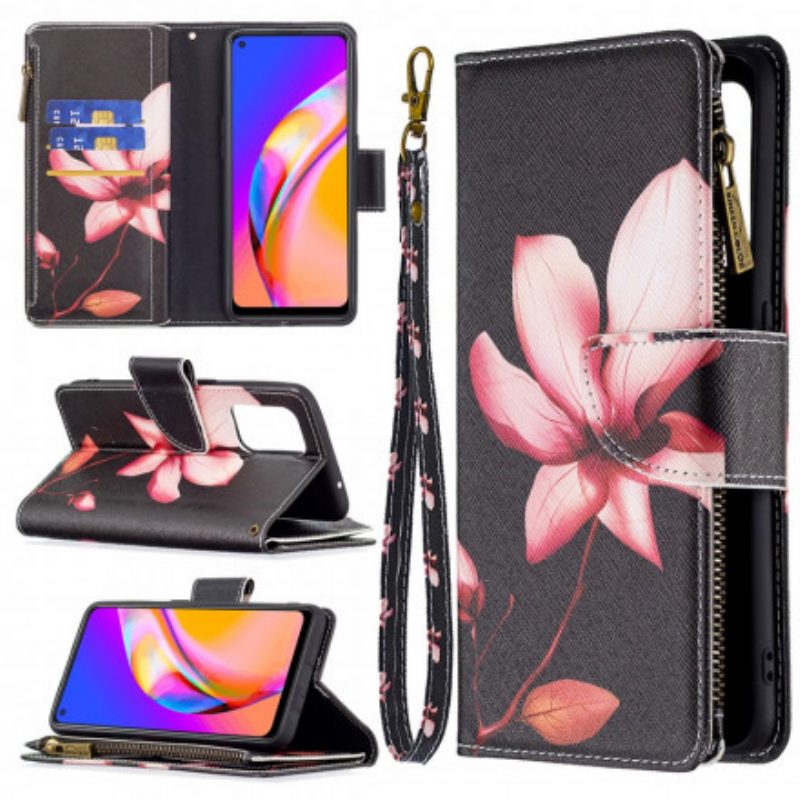 Folio-hoesje voor Oppo A94 5G Bloemzak Met Ritssluiting