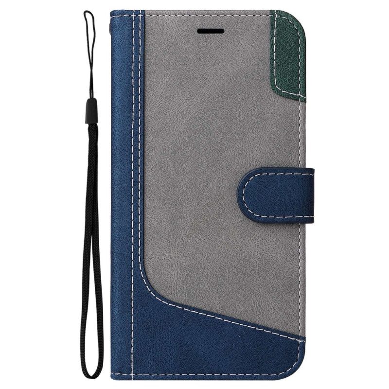 Folio-hoesje voor Oppo A94 5G Driekleur Met Lanyard