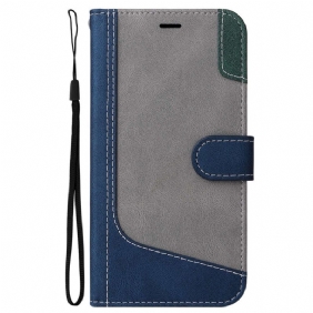 Folio-hoesje voor Oppo A94 5G Driekleur Met Lanyard