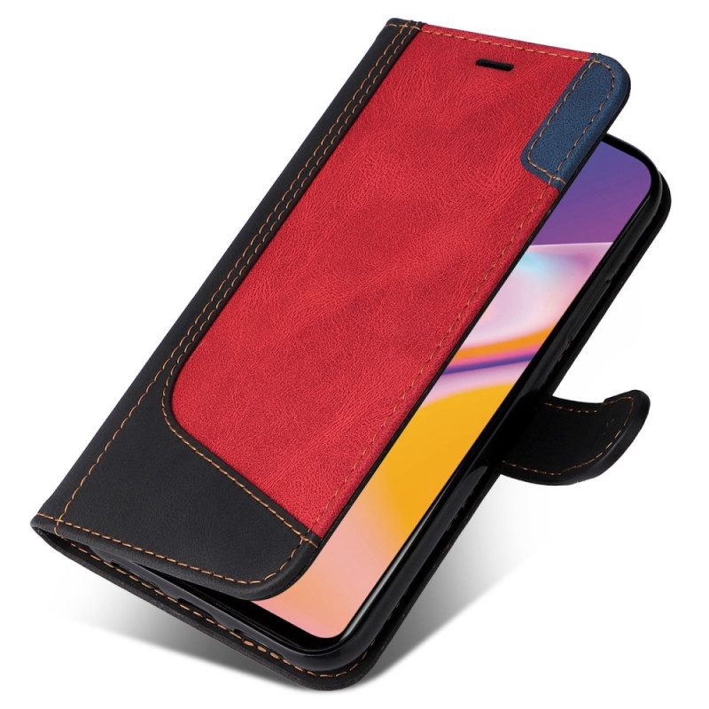 Folio-hoesje voor Oppo A94 5G Driekleur Met Lanyard