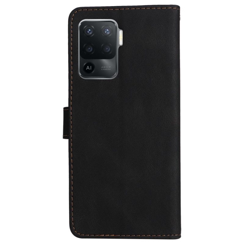 Folio-hoesje voor Oppo A94 5G Driekleur Met Lanyard