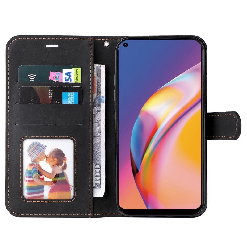 Folio-hoesje voor Oppo A94 5G Driekleur Met Lanyard