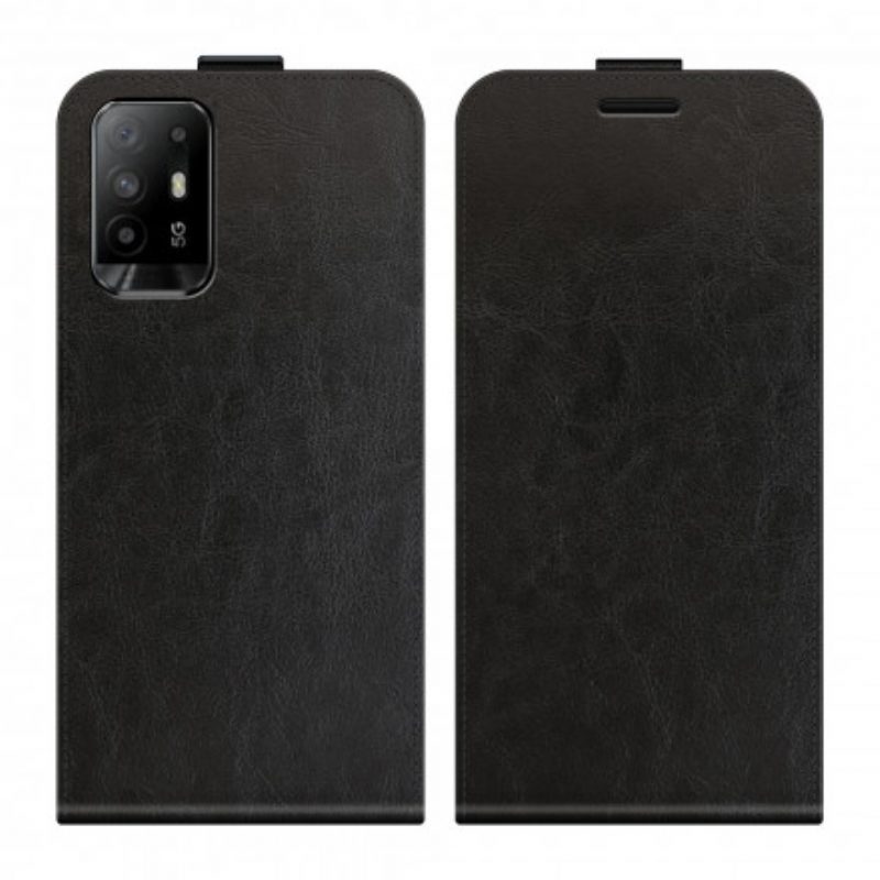 Folio-hoesje voor Oppo A94 5G Flip Case Verticale Flap Met Leereffect