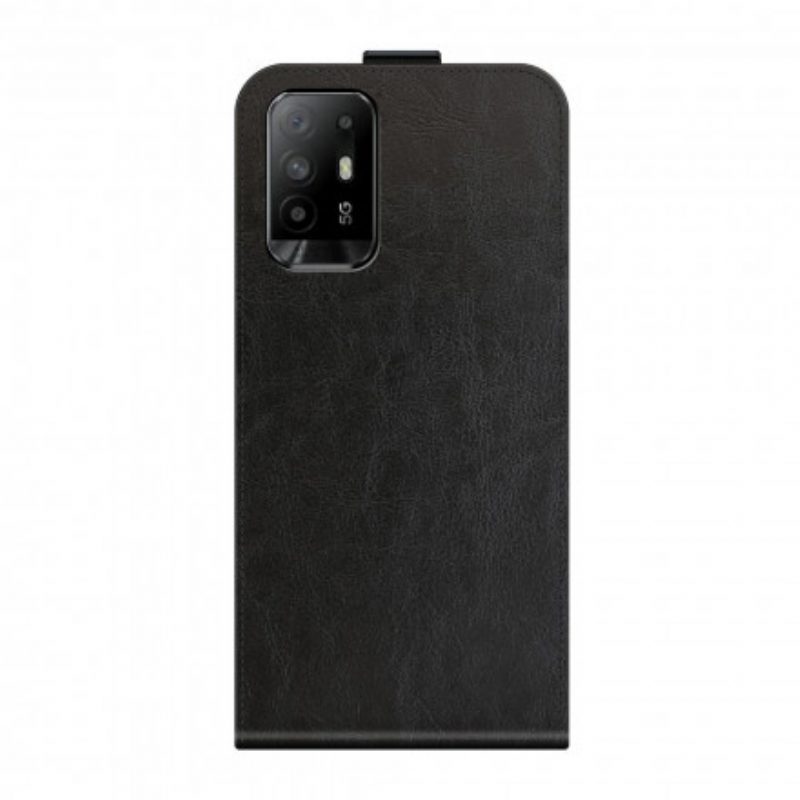 Folio-hoesje voor Oppo A94 5G Flip Case Verticale Flap Met Leereffect