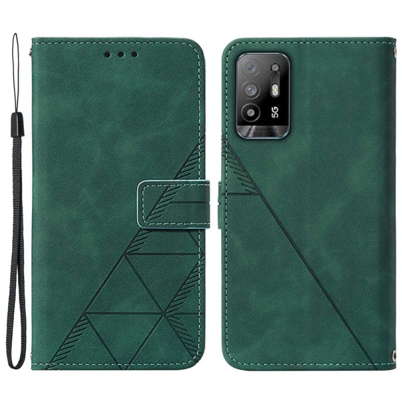 Folio-hoesje voor Oppo A94 5G Kunstleer Met Riem