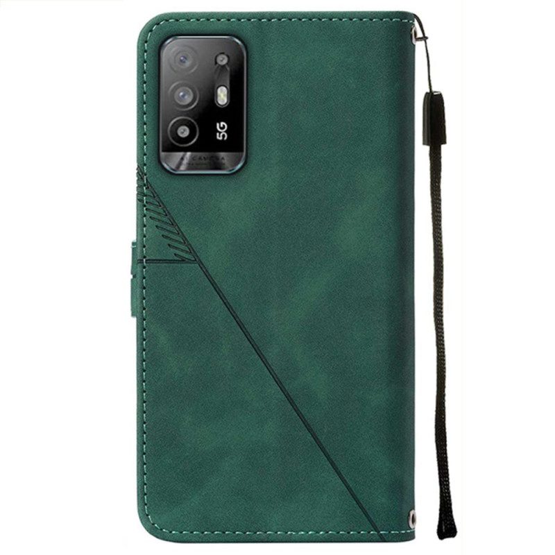 Folio-hoesje voor Oppo A94 5G Kunstleer Met Riem