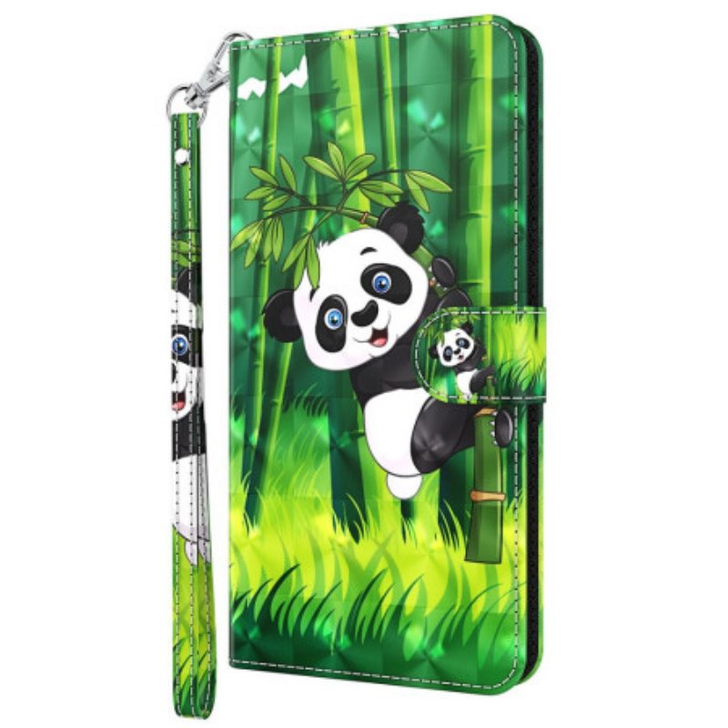 Folio-hoesje voor Oppo A94 5G Panda Met Koord