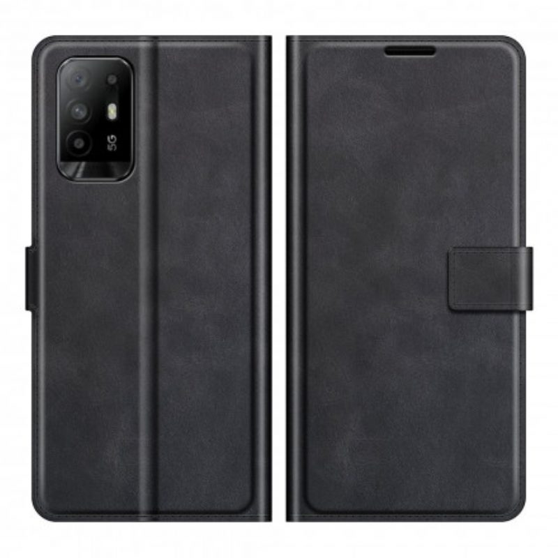 Folio-hoesje voor Oppo A94 5G Slank Extreem Leereffect