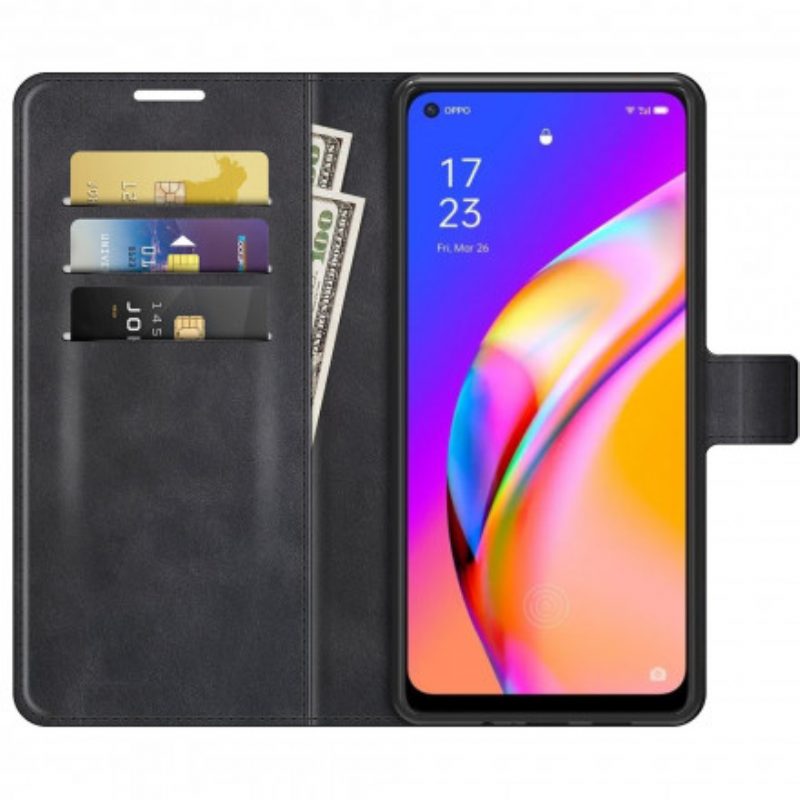 Folio-hoesje voor Oppo A94 5G Slank Extreem Leereffect