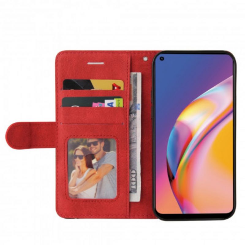 Folio-hoesje voor Oppo A94 5G Tweekleurig Kenmerkend Kunstleer