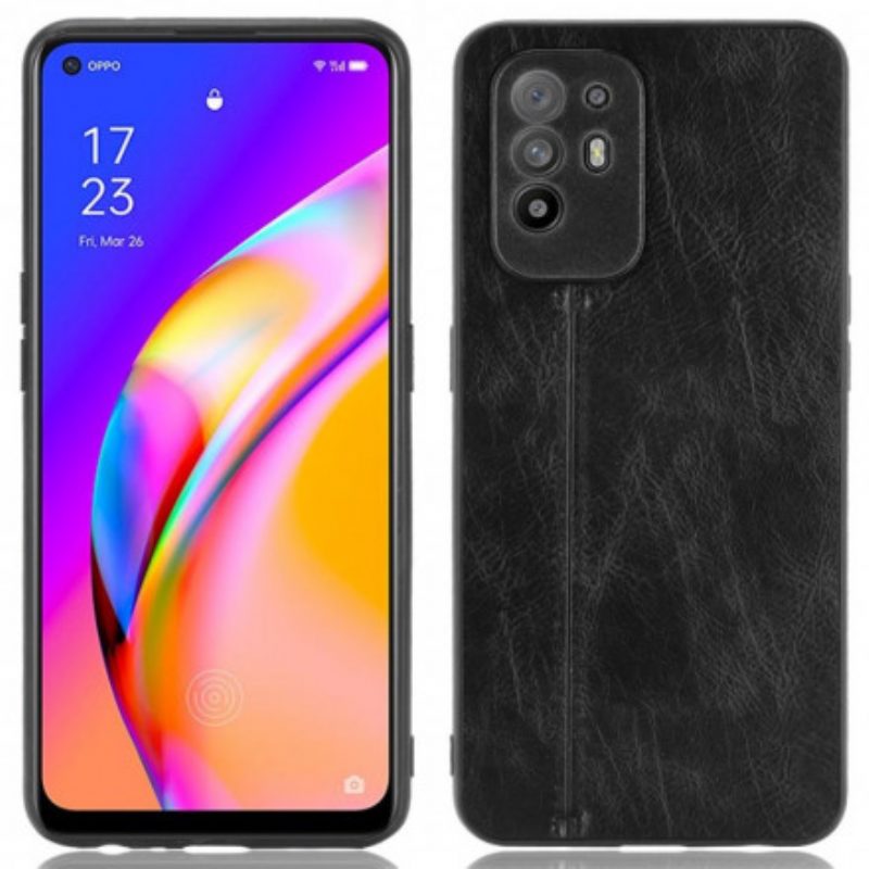 Hoesje voor Oppo A94 5G Couture-leereffect