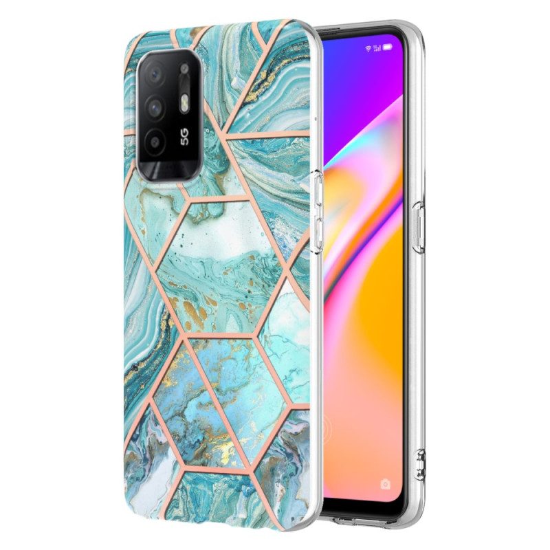 Hoesje voor Oppo A94 5G Flitsend Geometrisch Marmer