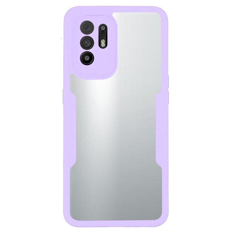 Hoesje voor Oppo A94 5G Hybride Transparant Gekleurde Randen