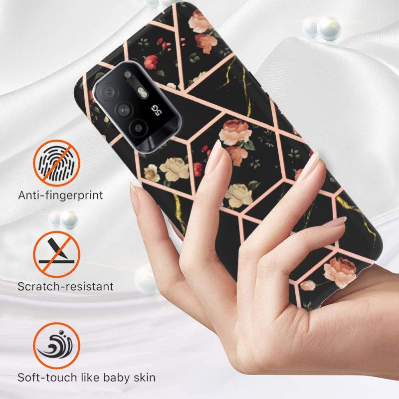 Hoesje voor Oppo A94 5G Kleurrijk Geometrisch Marmer